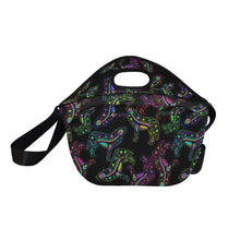 Load image into Gallery viewer, Neon Floral Wolves Neoprene Lunch Bag/Large
