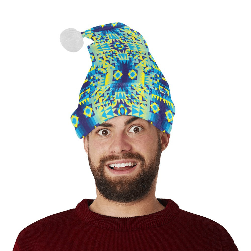 Kaleidoscope Jaune Bleu Santa Hat