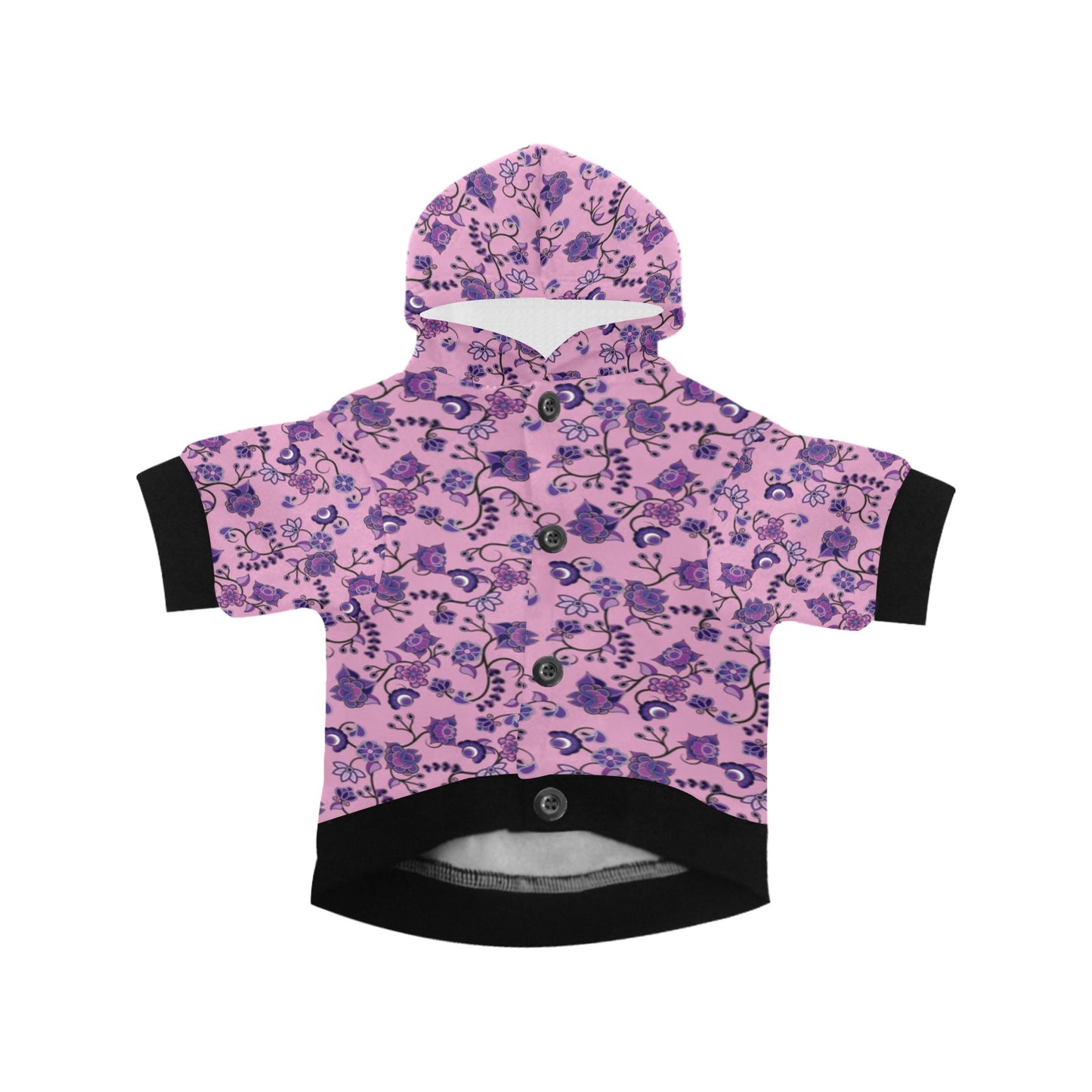 Purple Floral Amour Pet Dog Hoodie