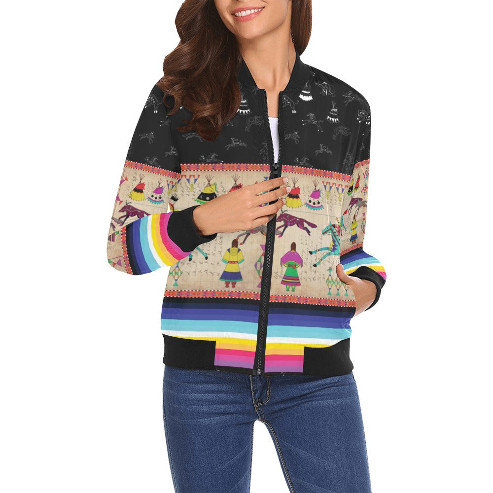 Ledger Village Midnight Bomber Jacket for Women