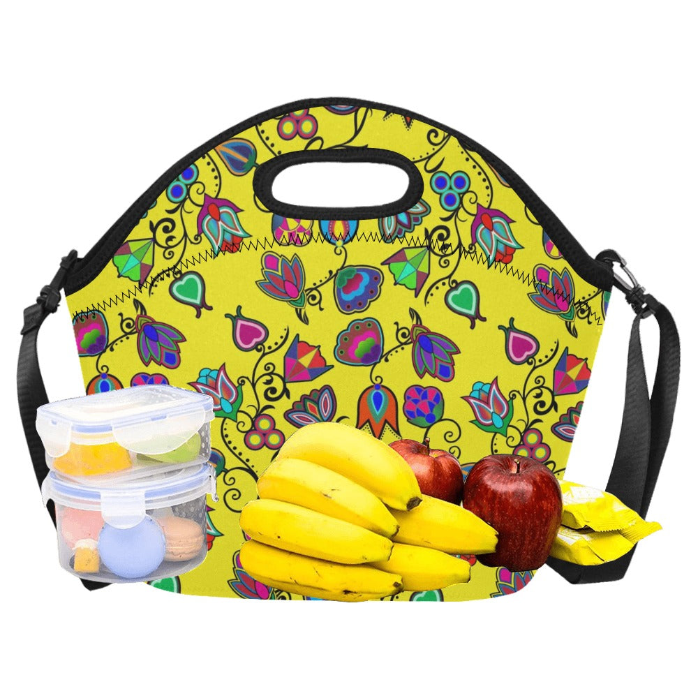 Indigenous Paisley Yellow Neoprene Lunch Bag/Large