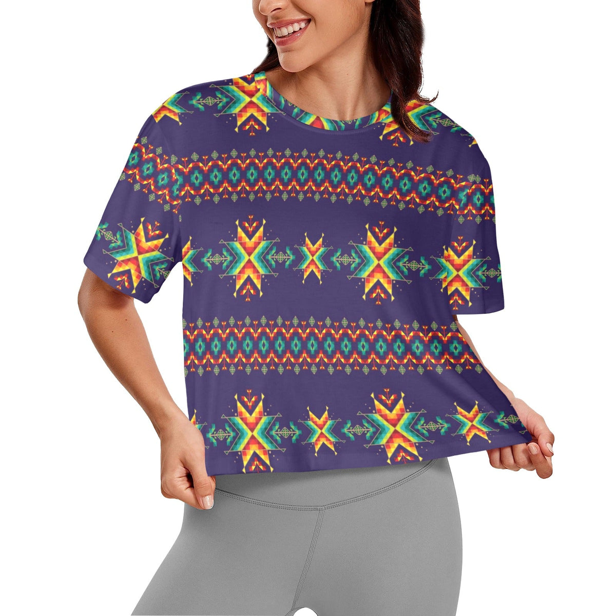 Dreams of Ancestors Indigo Crop Top