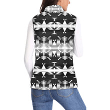 Load image into Gallery viewer, Between the Mountains Black and White Women&#39;s Padded Vest Jacket
