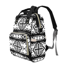 Load image into Gallery viewer, Black Rose Blizzard Multi-Function Diaper Backpack/Diaper Bag
