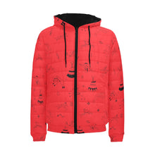 Load image into Gallery viewer, Ledger Dables Red Men&#39;s Padded Hooded Jacket
