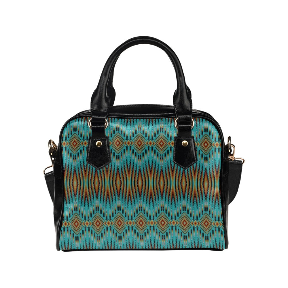 Fire Feather Turquoise Shoulder Handbag