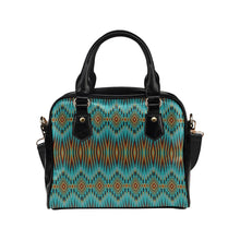 Load image into Gallery viewer, Fire Feather Turquoise Shoulder Handbag
