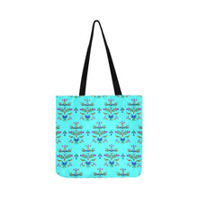 Load image into Gallery viewer, Dakota Damask Turquoise Reusable Shopping Bag
