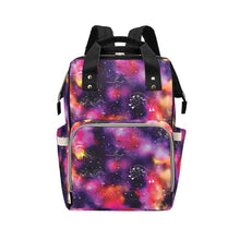 Load image into Gallery viewer, Animal Ancestors 9 Cosmic Swirl Purple and Red Multi-Function Diaper Backpack/Diaper Bag
