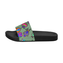 Load image into Gallery viewer, Indigenous Paisley Dark Sea Men&#39;s Slide Sandals
