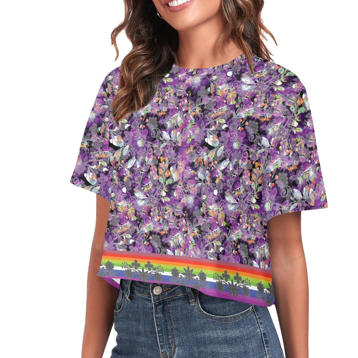 Culture in Nature Purple Crop Top
