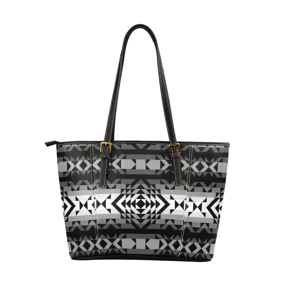 Black Rose Shadow Leather Tote Bag