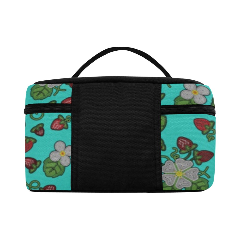 Strawberry Dreams Turquoise Cosmetic Bag/Large