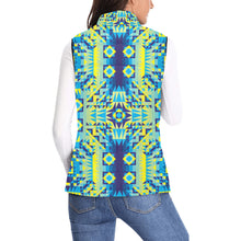 Load image into Gallery viewer, Kaleidoscope Jaune Bleu Women&#39;s Padded Vest Jacket
