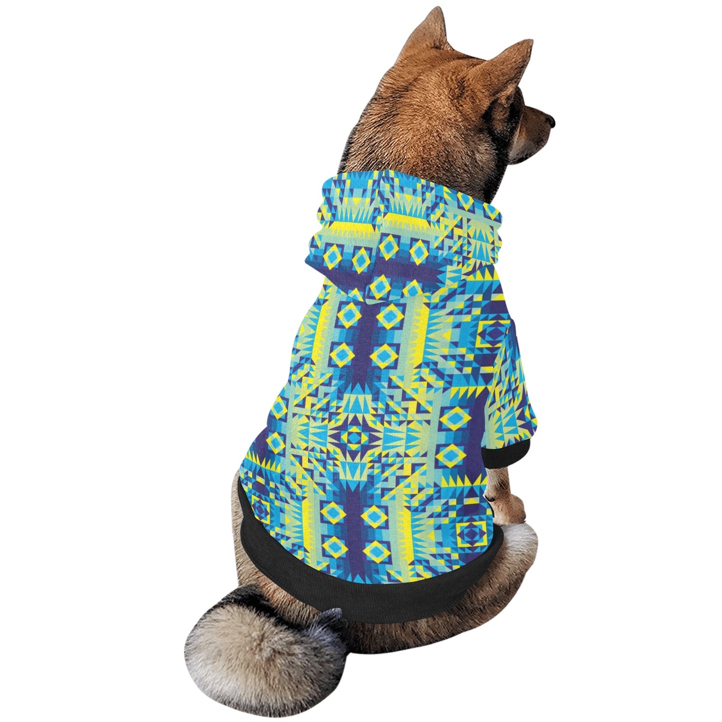 Kaleidoscope Jaune Bleu Pet Dog Hoodie