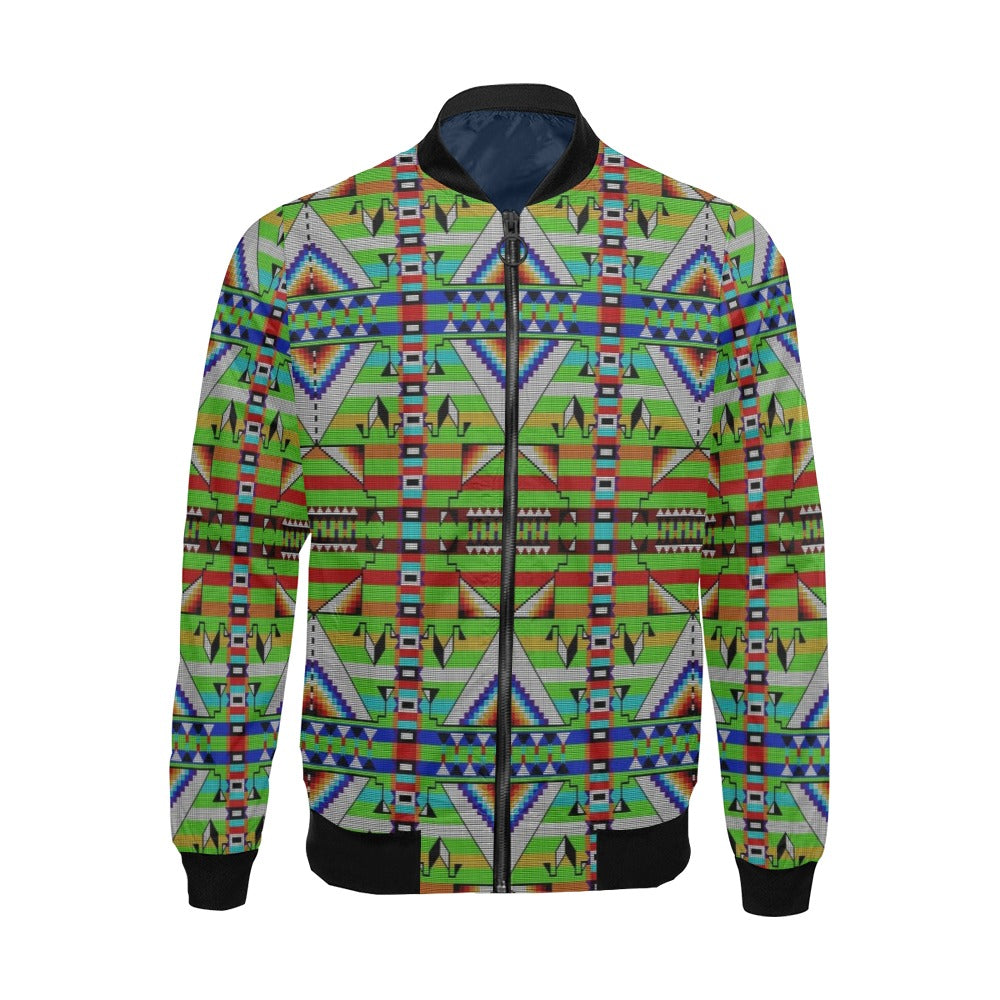 Medicine Blessing Lime Green Bomber Jacket for Men