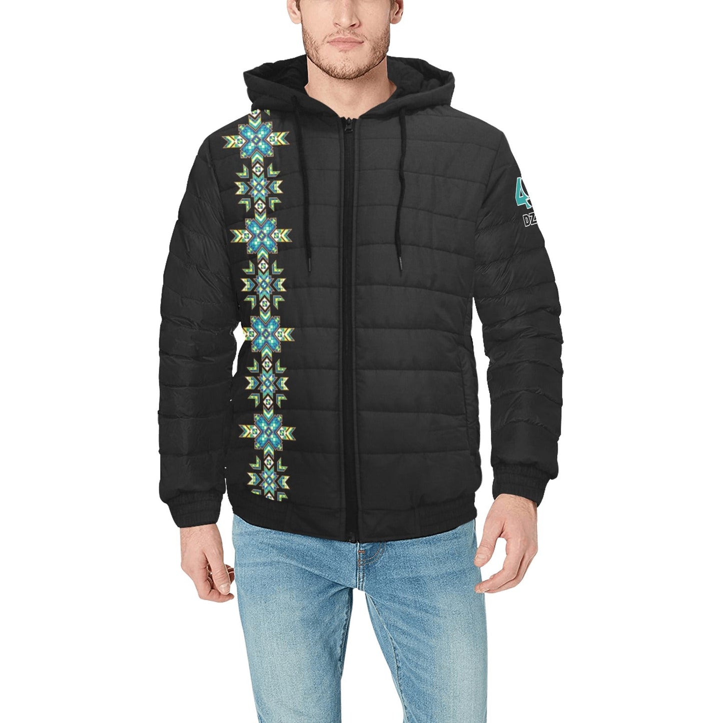 Canola Fields Forever Men's Padded Hooded Jacket