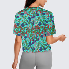 Load image into Gallery viewer, Takwakin Harvest Turquoise Crop Top
