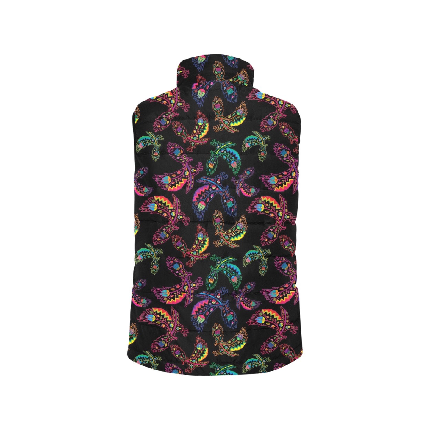 Neon Floral Eagles Women's Padded Vest Jacket