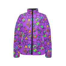 Load image into Gallery viewer, Indigenous Paisley Dark Orchid Women&#39;s Stand Collar Padded Jacket
