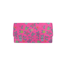 Load image into Gallery viewer, Berry Flowers Women&#39;s Trifold Wallet
