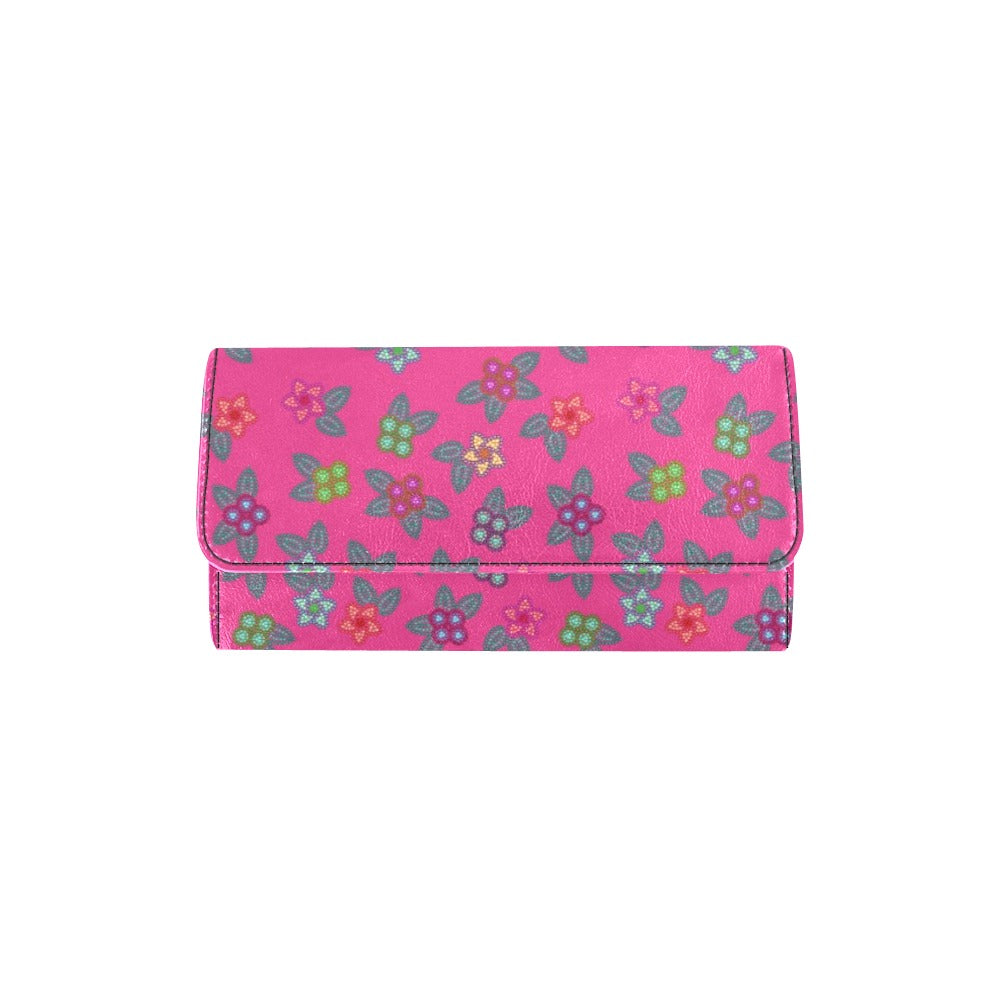 Berry Flowers Women's Trifold Wallet