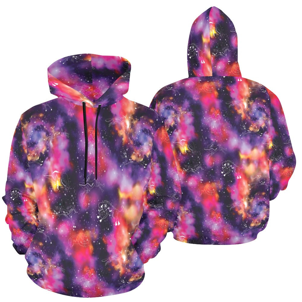 Animal Ancestors 9 Cosmic Swirl Purple and Red Hoodie for Women