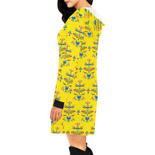 Load image into Gallery viewer, Dakota Damask Yellow Hoodie Dress
