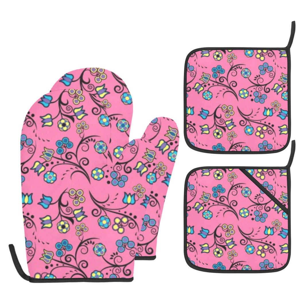 Blue Trio Bubblegum Oven Mitt & Pot Holder