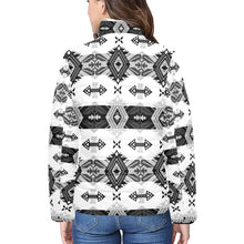 Load image into Gallery viewer, Sovereign Nation Black and White Women&#39;s Stand Collar Padded Jacket
