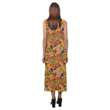 Load image into Gallery viewer, Takwakin Harvest Carrot Phaedra Sleeveless Open Fork Long Dress
