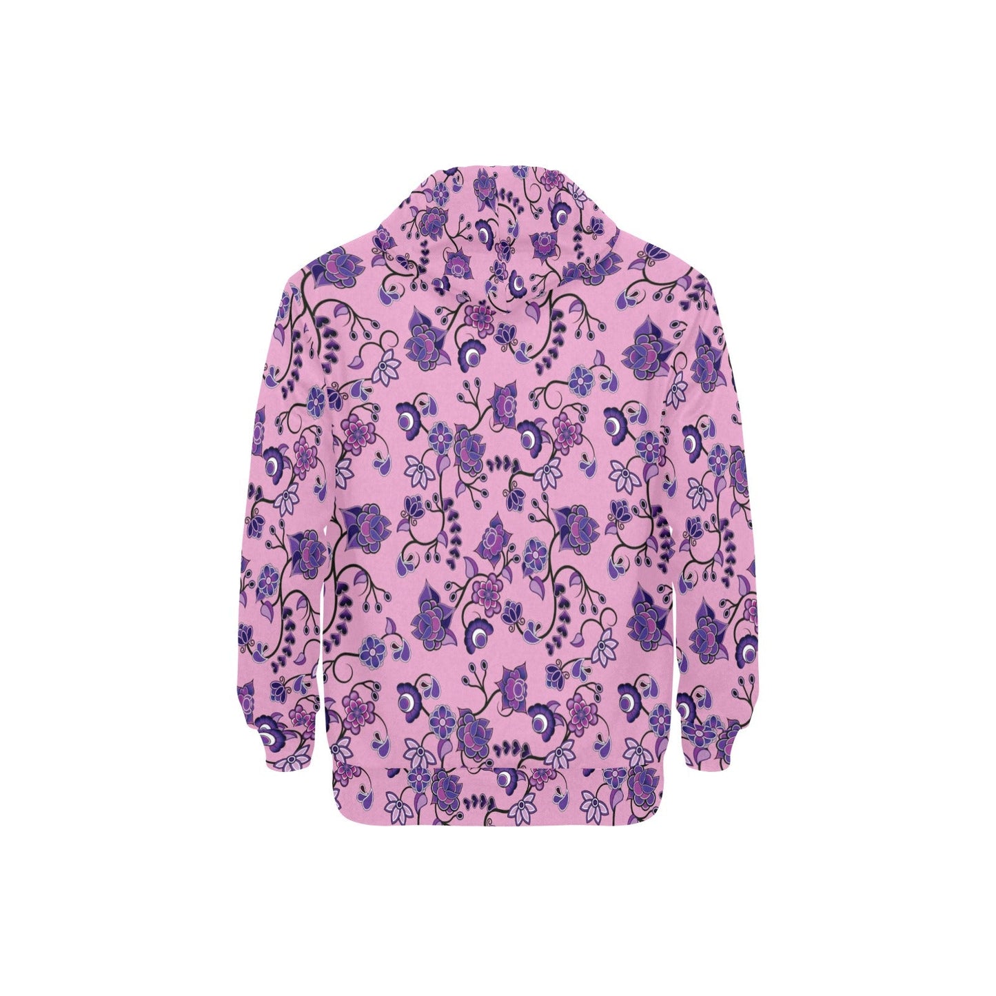 Purple Floral Amour Men's Long Sleeve Fleece Hoodie