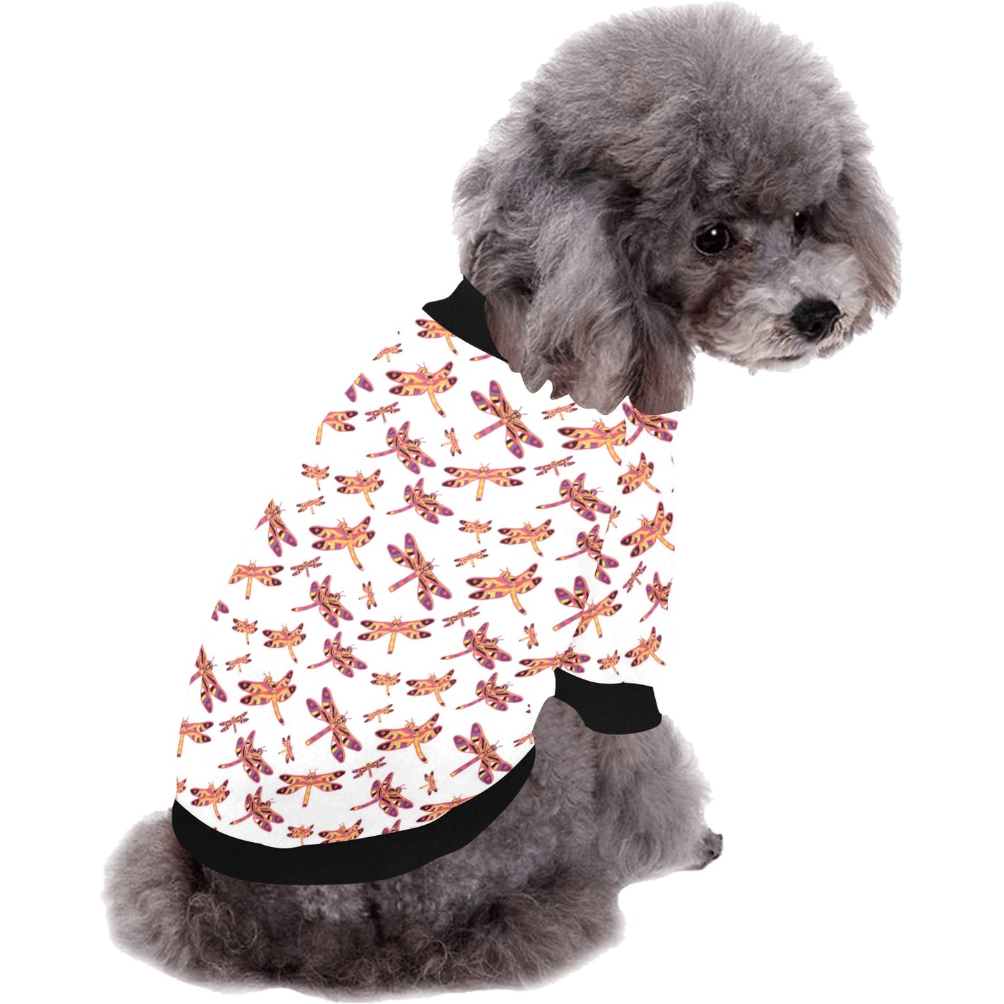 Gathering White Pet Dog Round Neck Shirt