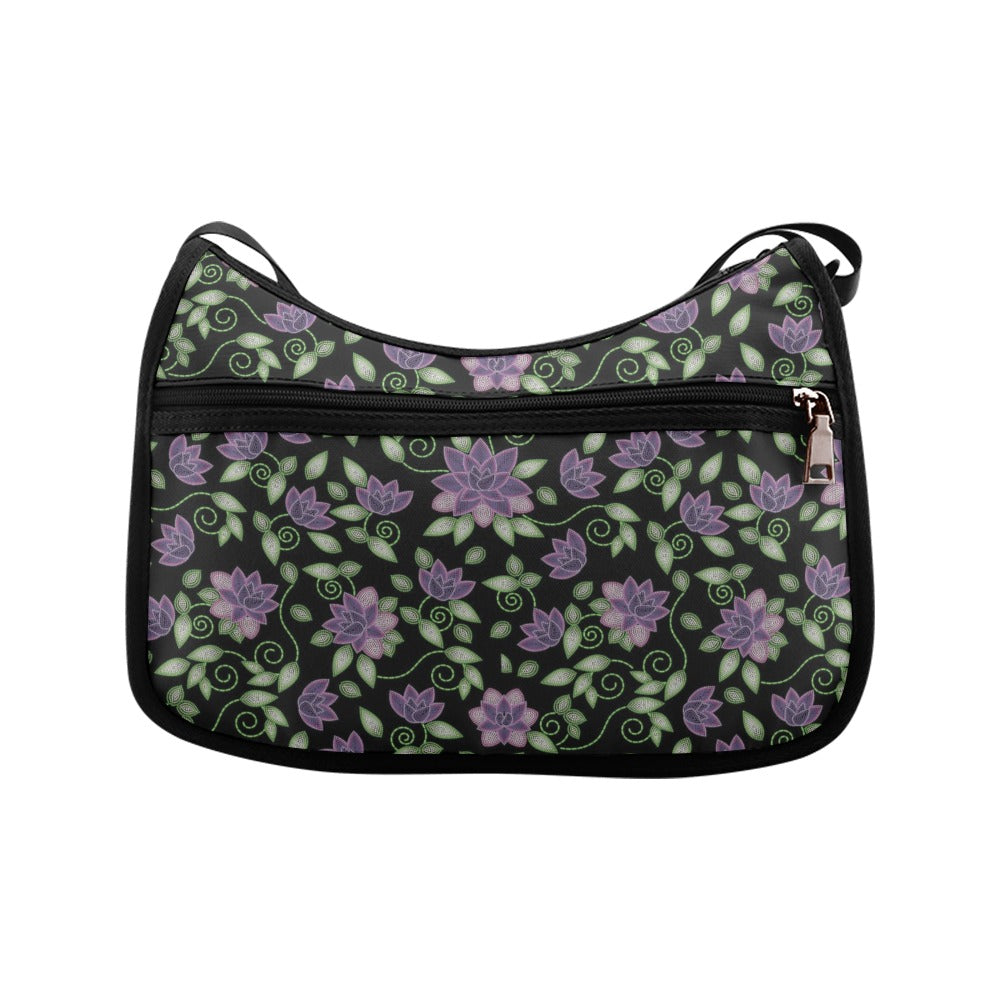 Purple Beaded Rose Crossbody Bags