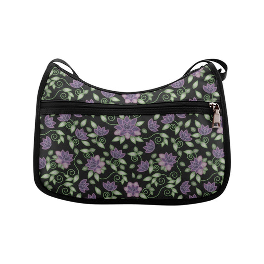 Purple Beaded Rose Crossbody Bags