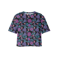 Load image into Gallery viewer, Beaded Nouveau Coal Crop Top
