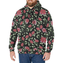 Load image into Gallery viewer, Red Beaded Rose Men&#39;s Long Sleeve Fleece Hoodie
