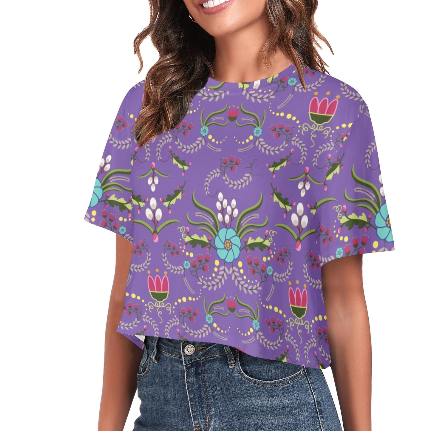 First Bloom Royal Crop Top