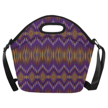 Load image into Gallery viewer, Fire Feather Purple Neoprene Lunch Bag/Large
