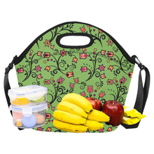 Load image into Gallery viewer, LightGreen Yellow Star Neoprene Lunch Bag/Large
