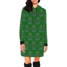 Load image into Gallery viewer, Dakota Damask Green Hoodie Dress
