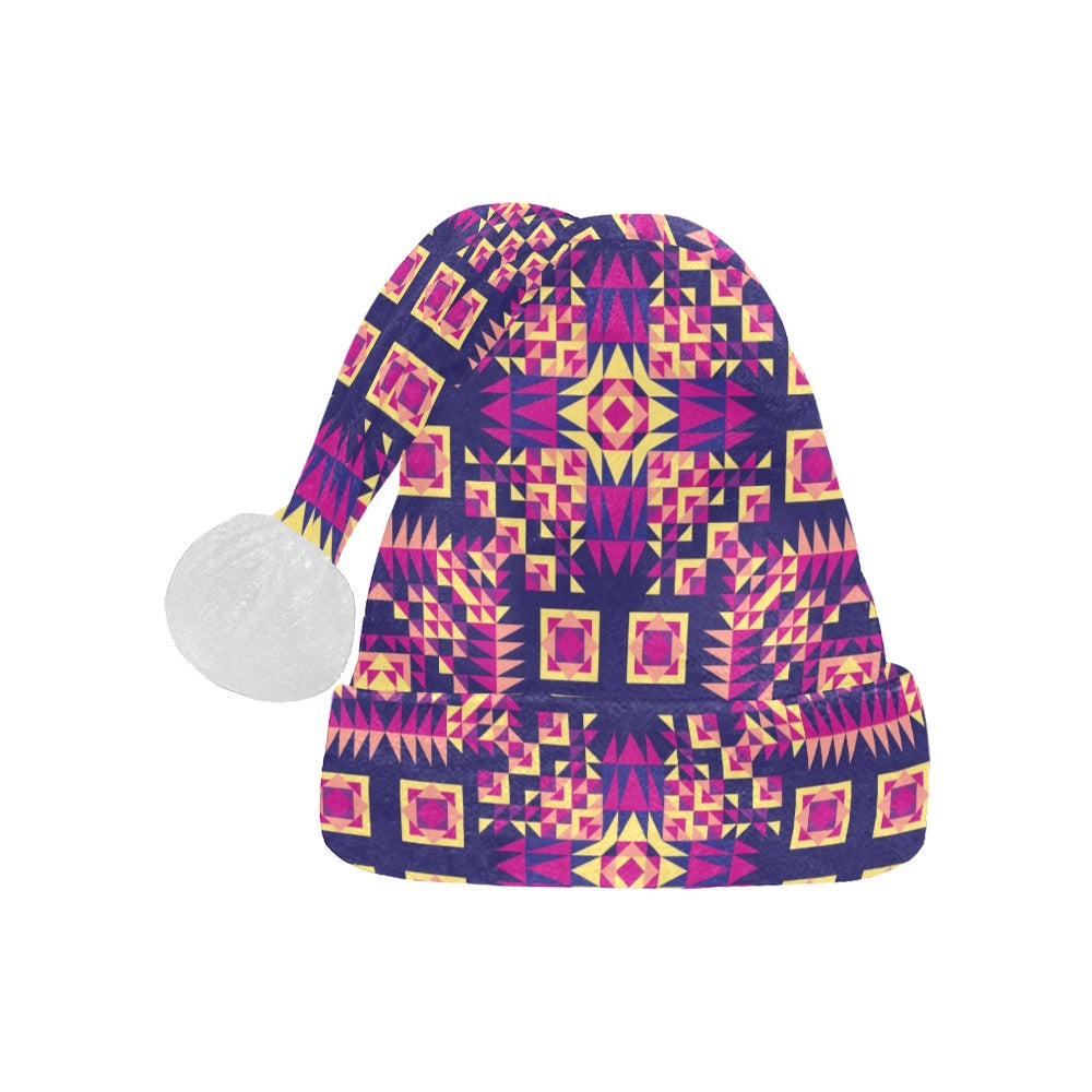 Kaleidoscope Bleu Santa Hat