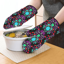 Load image into Gallery viewer, Floral Beadwork Four Clans Winter Oven Mitt &amp; Pot Holder
