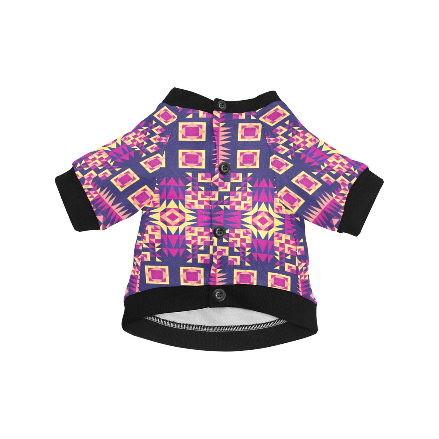 Kaleidoscope Bleu Pet Dog Round Neck Shirt