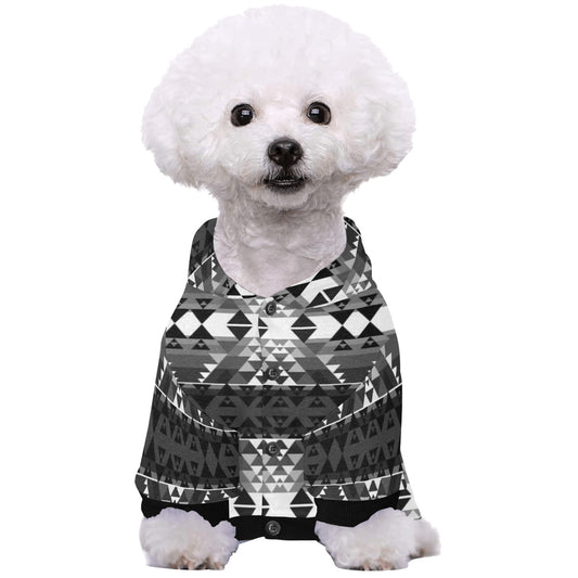 Writing on Stone Black and White Pet Dog Hoodie