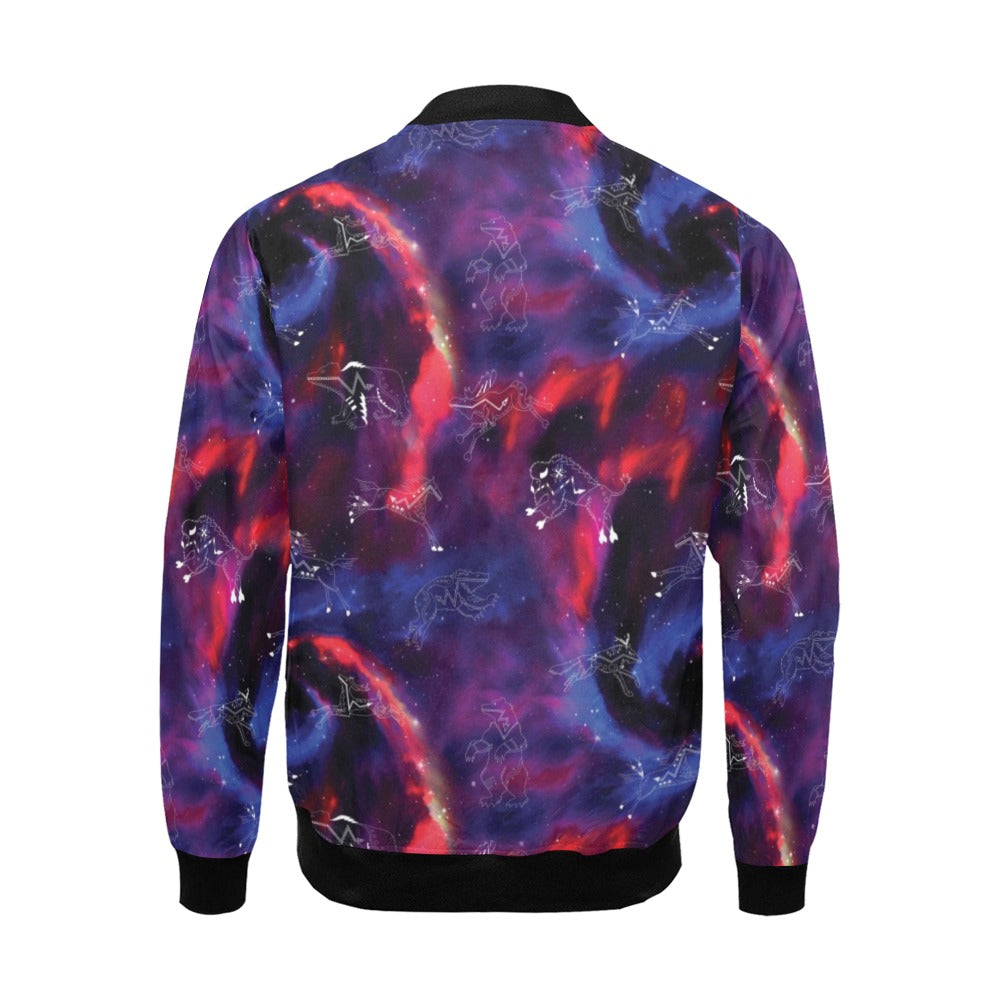 Animal Ancestors 3 Blue Pink Swirl Bomber Jacket