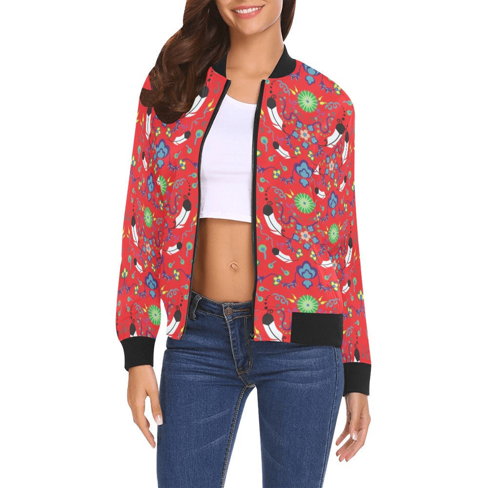 New Growth Vermillion Bomber Jacket for Women