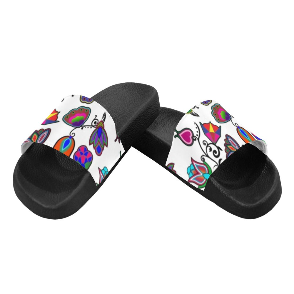 Indigenous Paisley White Men's Slide Sandals