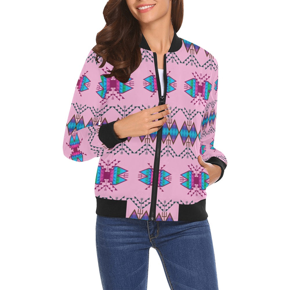 Sacred Trust Carnation Bomber Jacket for Women