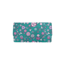 Load image into Gallery viewer, Burgundy Bloom Women&#39;s Trifold Wallet
